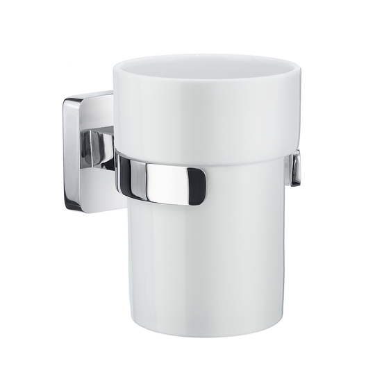 Tandborstglas Smedbo Ice OK343P Krom/Vitt Porslin