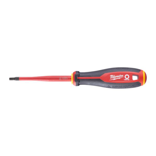 Milwaukee Tri-Lobe VDE Skruvmejsel 3-sidigt antirullhandtag T25 x 100 mm