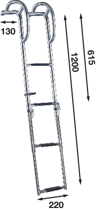 Stege för peke med handtag, 4 steg, 900