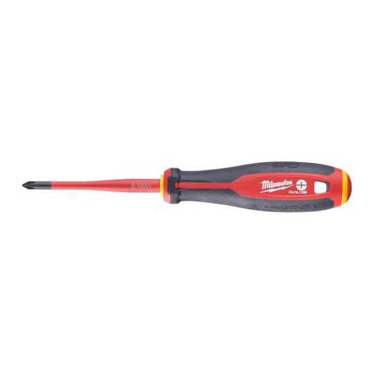 Milwaukee Tri-Lobe VDE Skruvmejsel 3-sidigt antirullhandtag PH/ L1 x 80 mm