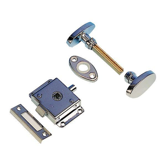 Dörrlås till Toalett 70 x 45 mm Utg.