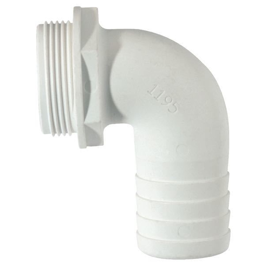 Trudesign Slangkoppling 90°, 1 1/2 x 38 mm, Vit
