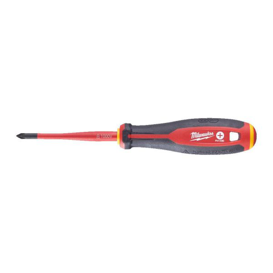 Milwaukee Tri-Lobe VDE Skruvmejsel 3-sidigt antirullhandtag PH1 x 80 mm