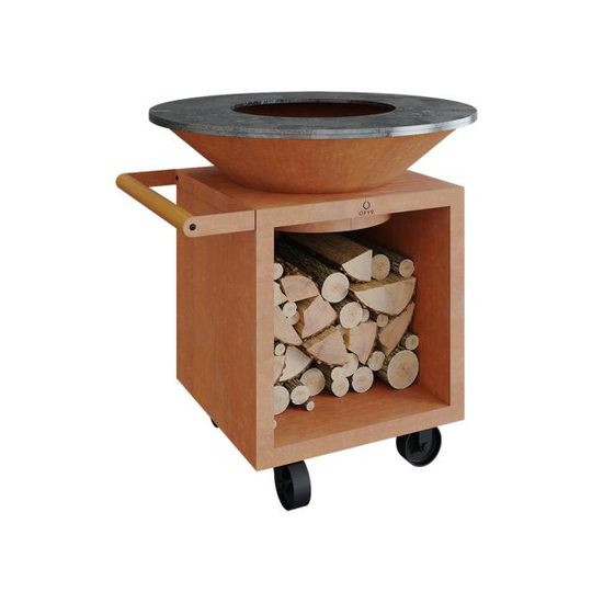 OFYR Classic Storage Corten 100 PRO Grillbord handtag av teakträ Cortenstål