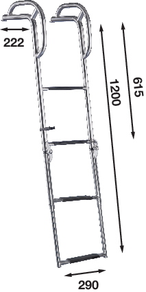 Stege för peke m handtag, 4 steg, 1200mm