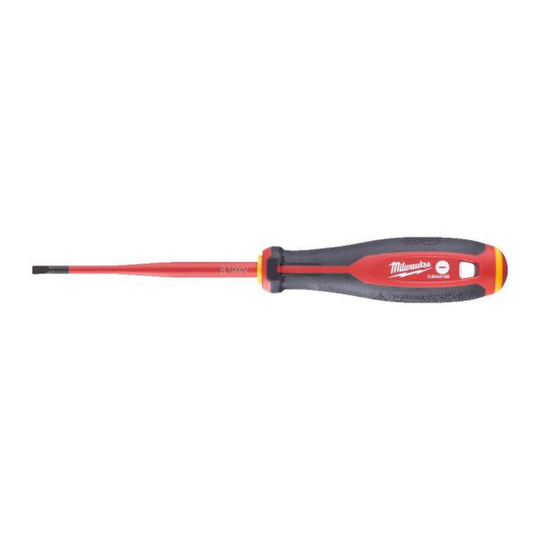 Milwaukee Tri-Lobe VDE Skruvmejsel 3-sidigt antirullhandtag SL 0,8 x 4 x 100 mm