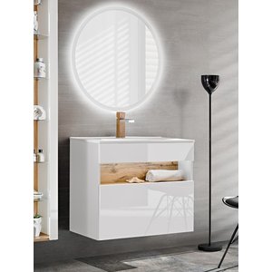 Badrumsmöbler Bahama 60 cm - vit - Tvättställ med spegel