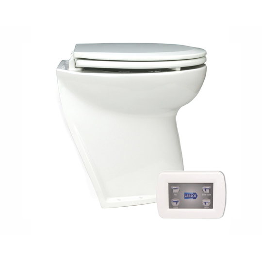 Jabsco el-toalett deluxe flush 17'', vinklad, solenoid 12v