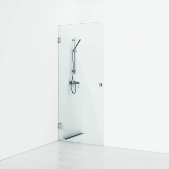 Svedbergs Nischdusch 180° Enkel 78,5 - Klarglas Blank krom