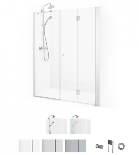 Macro Duschdörr Spirit Vik Swing Nisch 80x80 - Ice med knopp Matt 80x80