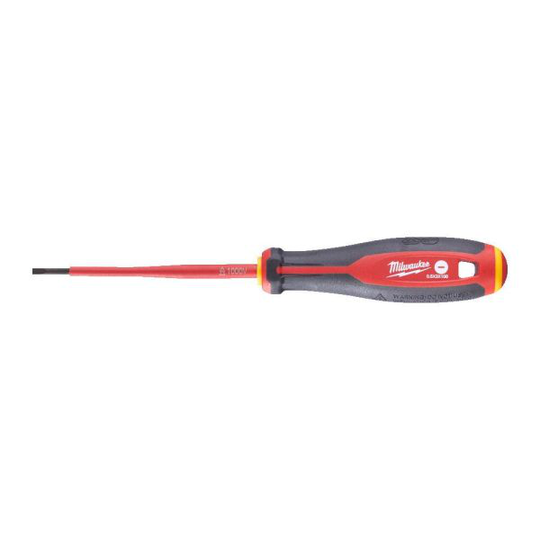 Milwaukee Tri-Lobe VDE Skruvmejsel 3-sidigt antirullhandtag SL 0,5 x 3 x 100 mm
