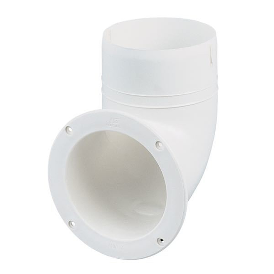 Plastimo Ventilationsanslutning 90° Ø102 mm, Vit, Polypropyl