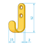 Klädkrok mäss. enkel h 52