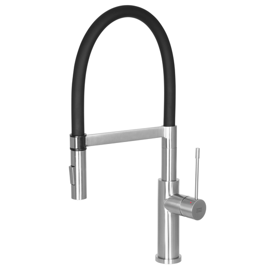 Köksblandare Strand Stainless Orust Rostfri/Svart
