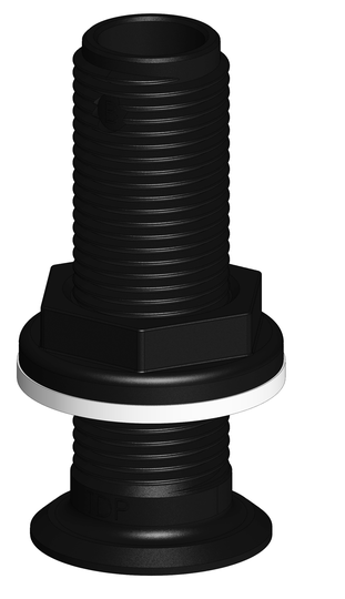 Bordgenomföring flushad 1/2 svart